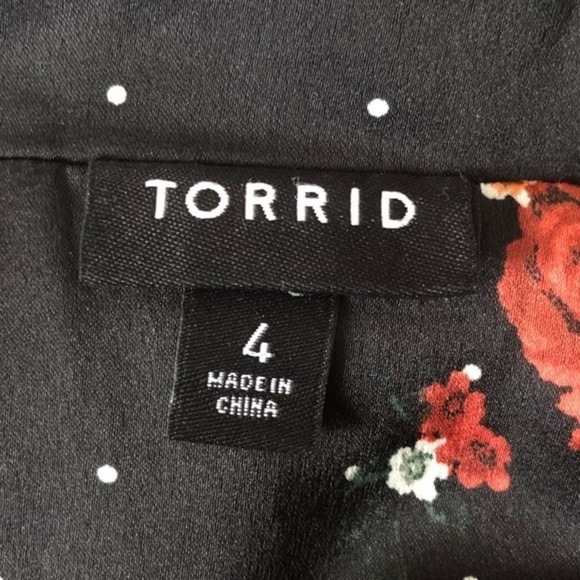 Black Satin Floral Pajama Blouse - Picture 7 of 12